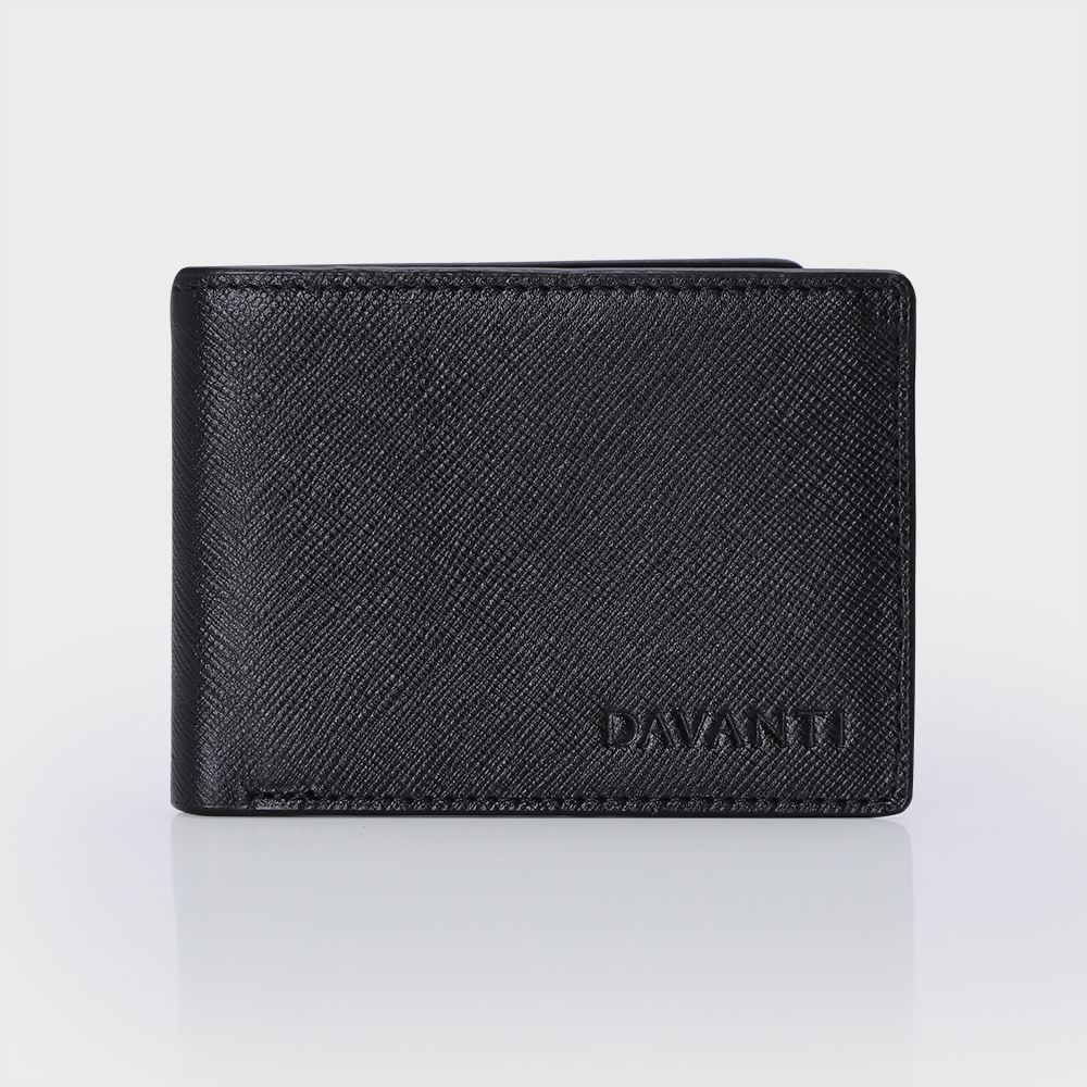 Bóp Ví Nam Da Bò Vân Saffiano Nhỏ Gọn Thanh Lịch DFA264