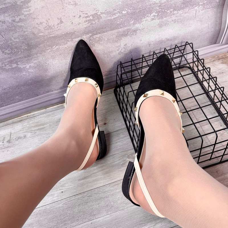 Sục nữ đính đinh quai hậu chất da lộn bền đi em chân