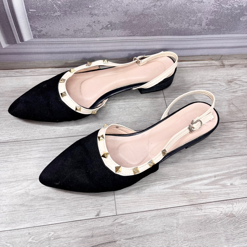 Sục nữ đính đinh quai hậu chất da lộn bền đi em chân