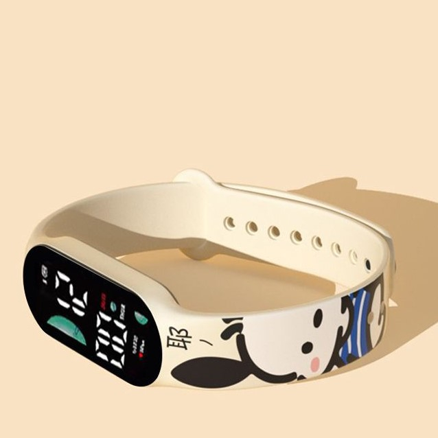 Đồng Hồ Đeo Tay Điện Tử Mặt Led Dây Silicon Chống Nước Họa Tiết Hoạt Hình Dễ Thương Cho Bé