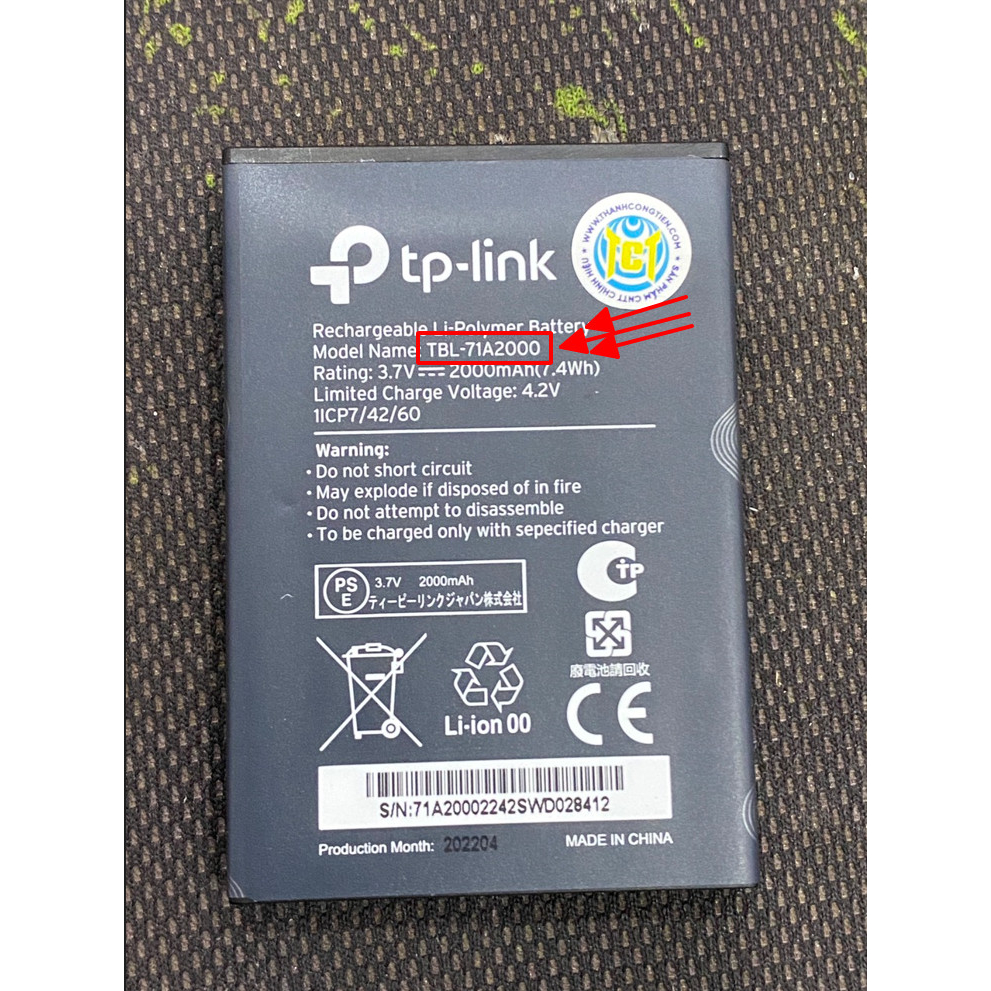 TBL-71A2000 Pin Thay Thế Cho TP-LINK M7350 từ ver 5, M7300, M7200, M5250, M5350