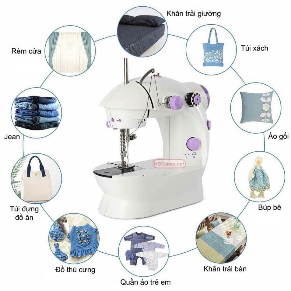 Máy Máy Mini Để Bàn - Máy Khâu Cầm Tay Gia Đình Có Đèn Led Siêu Tiện Lợi  Dễ Dàng Sử Dụng