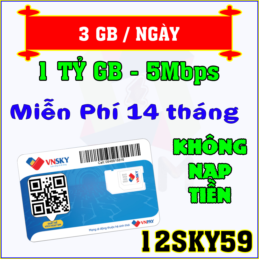 Sim 4G MobiFone 1 Năm Data Không Giới Hạn 12MDT150, 12MXH100, 12MXH120, 21G12, 12SKY59 Sim Data miễn phí 12 Tháng