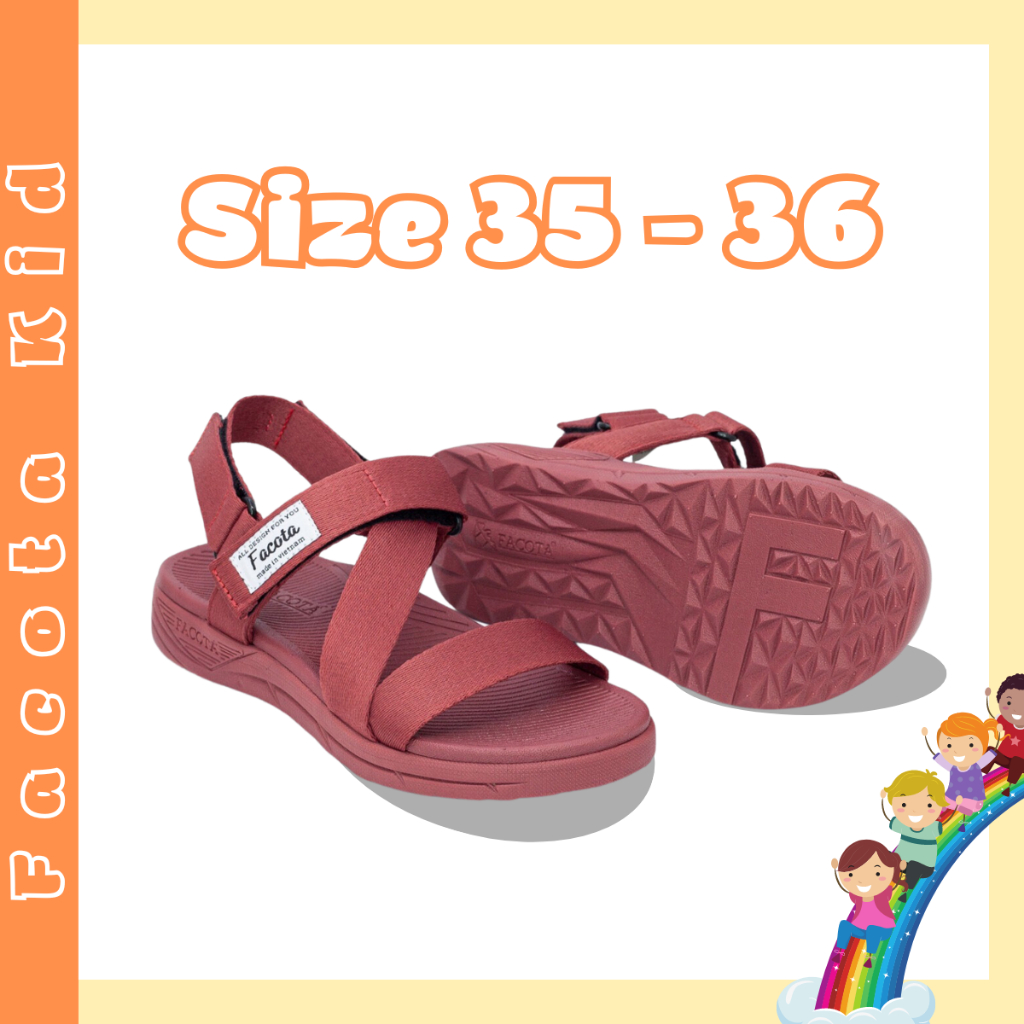 FACOTA | Giày sandal trẻ em hồng mận đi học, đi chơi NN15 KID [HÀNG CHÍNH HÃNG]