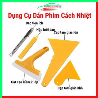 Bộ dụng cụ hỗ trợ dán phim cách nhiệt, đề can, decal kính xe ô tô , xe máy 5 chi tiết