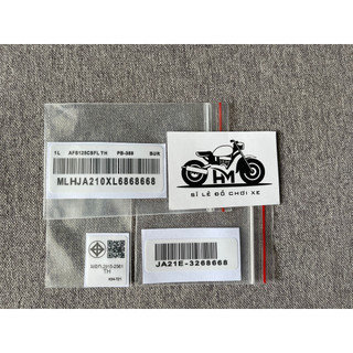 Tem mã vạch dán lốc máy, mã vạch dè sau , tem qr xe wave125i