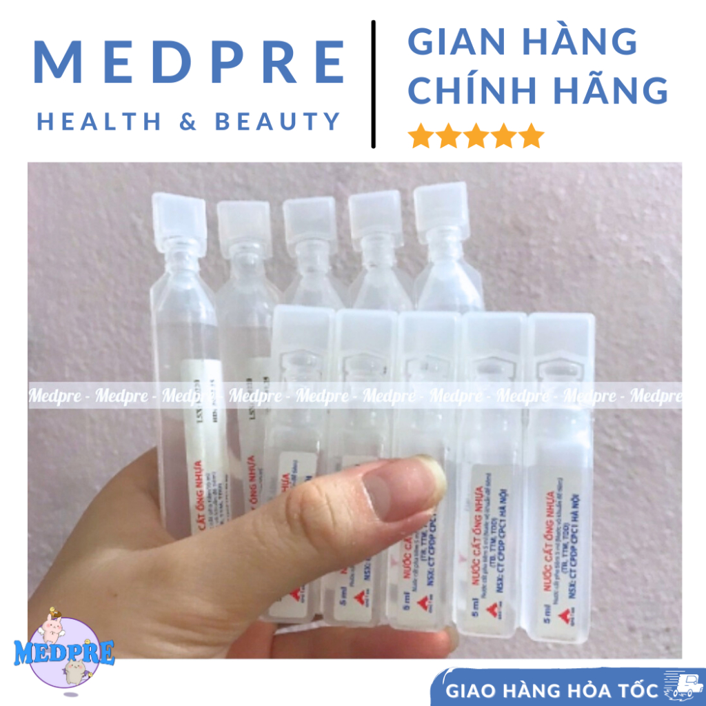 Nước cất ống nhựa  - 5ml; 10ml - Date xa 2026, 2027 - Giá sỉ