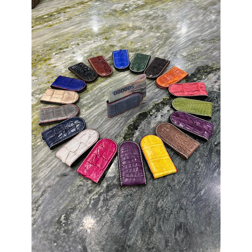 Kẹp giữ tiền, tài liệu có nam châm da cá sấu 2DO LEATHER