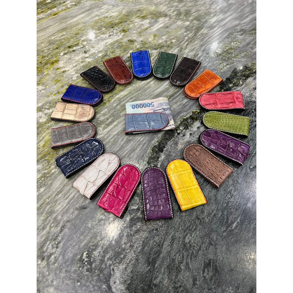 Kẹp giữ tiền, tài liệu có nam châm da cá sấu 2DO LEATHER