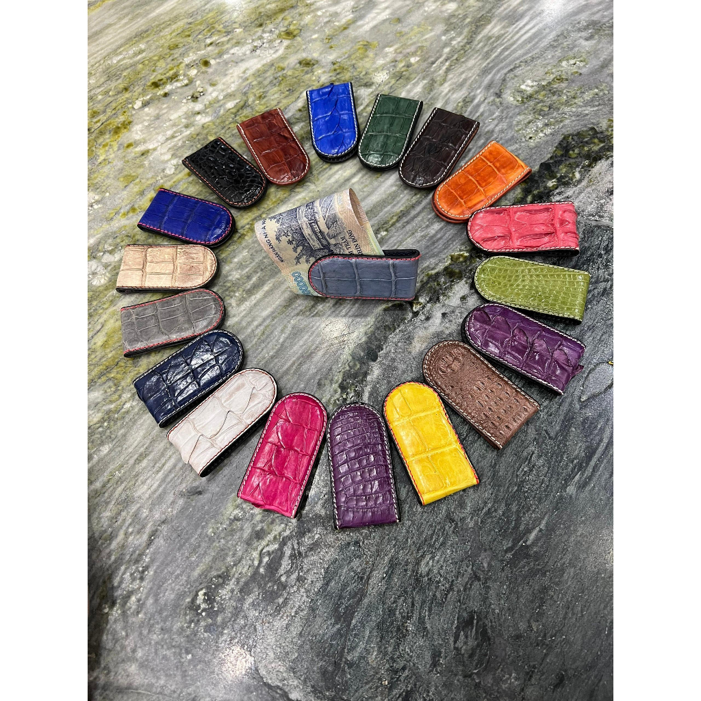 Kẹp giữ tiền, tài liệu có nam châm da cá sấu 2DO LEATHER