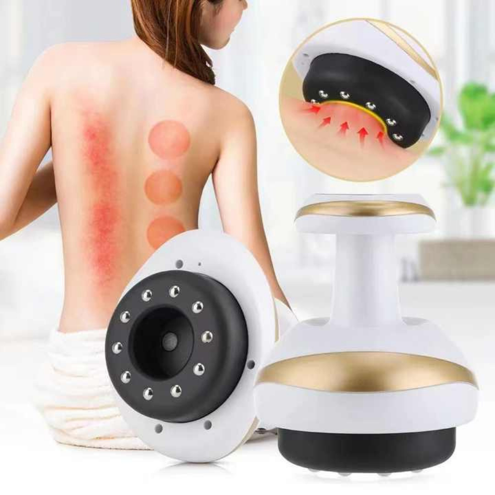 Máy giác hơi massage phiên bản nâng cấp có ánh sáng đỏ, lực hút mạnh, với 30 điểm massage, tặng kèm 1 lọ tinh dầu