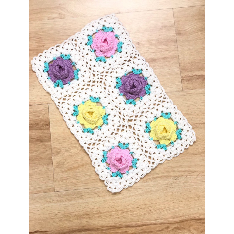 Set len hoa hồng handmade mie mặc có vải lót