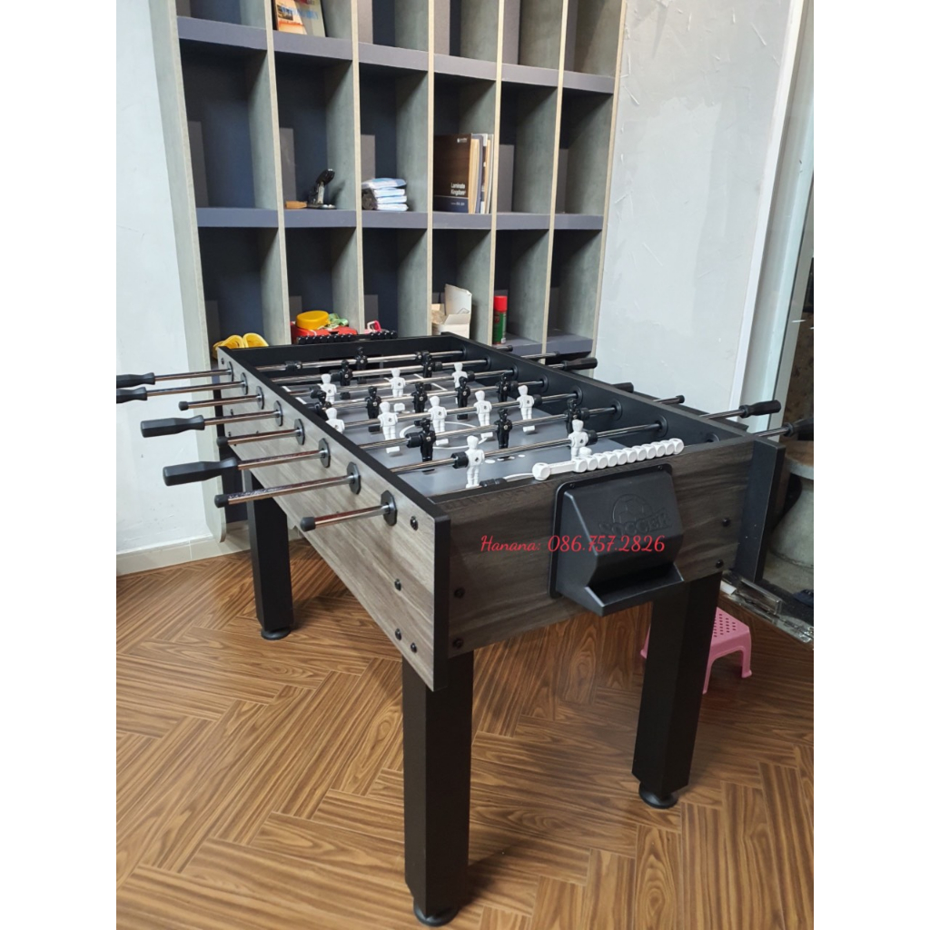 Bàn Bi Lắc Bóng Đá Cỡ Lớn 1,4m NineStar Robot Red White Chuẩn Thi Đấu, Banh Bàn Foosball 1m4 Gia Đình Văn Phòng Hanana