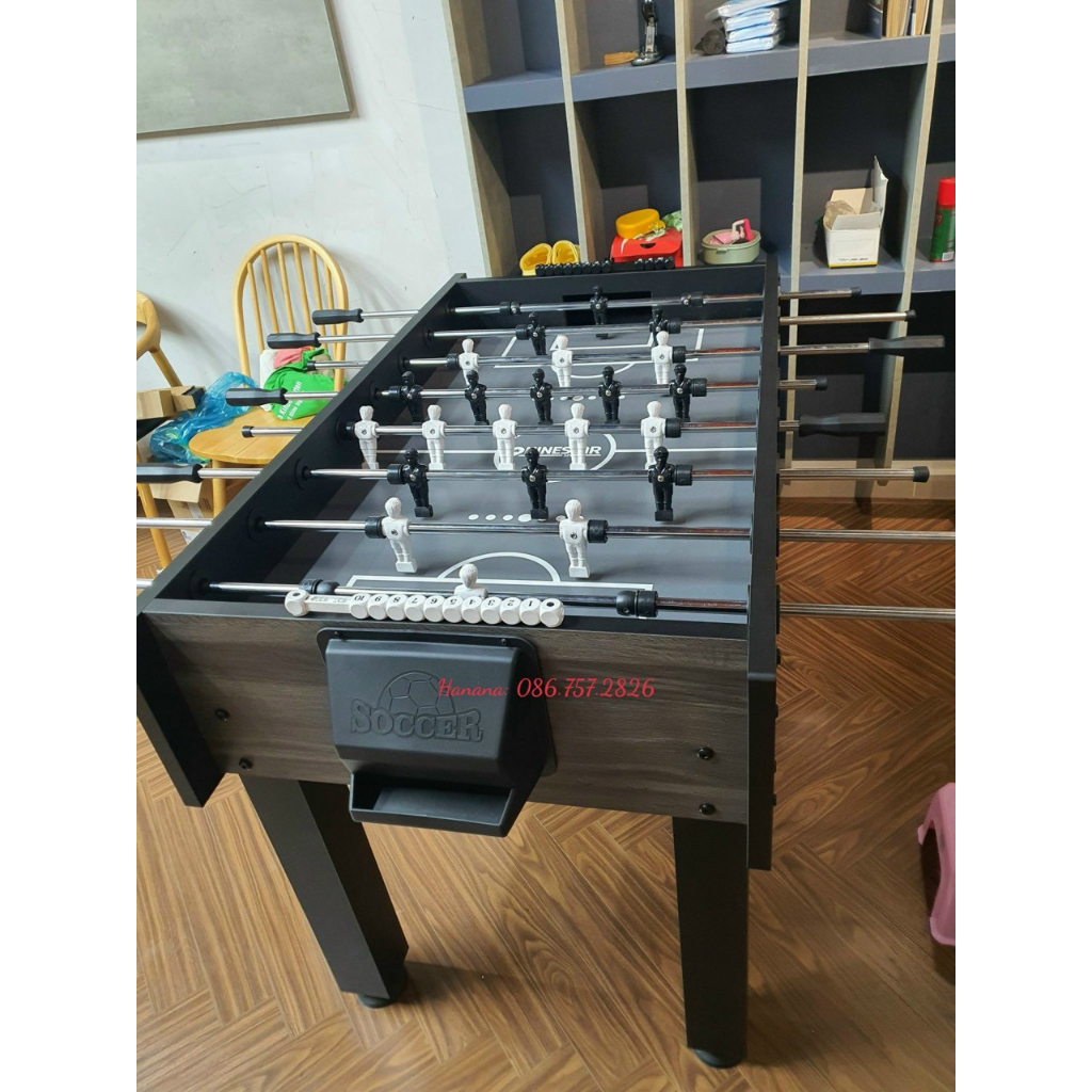 Bàn Bi Lắc Bóng Đá Cỡ Lớn 1,4m NineStar Robot Red White Chuẩn Thi Đấu, Banh Bàn Foosball 1m4 Gia Đình Văn Phòng Hanana