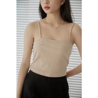 Áo 2 dây croptop thun gân kiểu basic