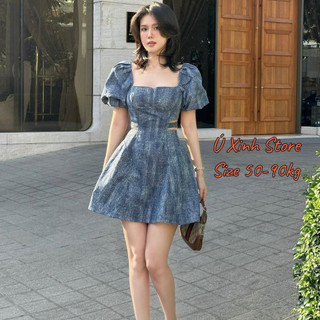 Đầm jean BIGSIZE cá tính (CÓ VIDEO MẪU MẶC) - Ú XINH STORE  (Jean Loang Xanh)