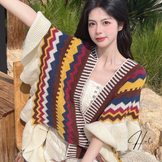 Khăn Choàng ( Khăn Cashmere) Unisex Nam Nữ, Khăn Quàng Cổ Len Dày Họa Tiết Thổ Cẩm Thời Trang Thu Đông - LN039 - HOTIVN