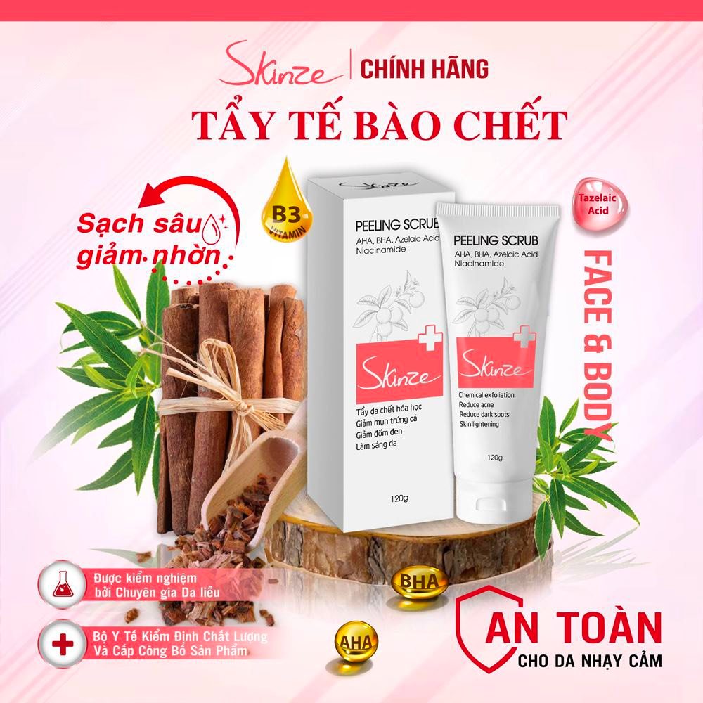Tẩy Da Chết Skinze Peeling Scrub BHA AHA Glycerin Tẩy Tế Bào Chết Face Và Toàn Thân