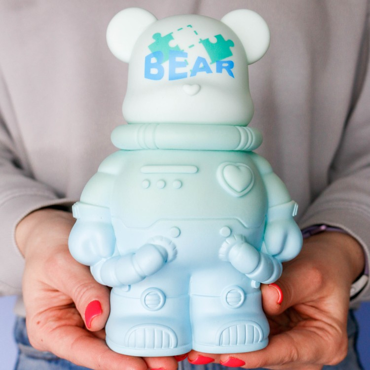 (MUA 1 TẶNG 1 MINI) BEARBRICK phi hành gia Tượng thạch cao tô màu (20 - 24 cm)