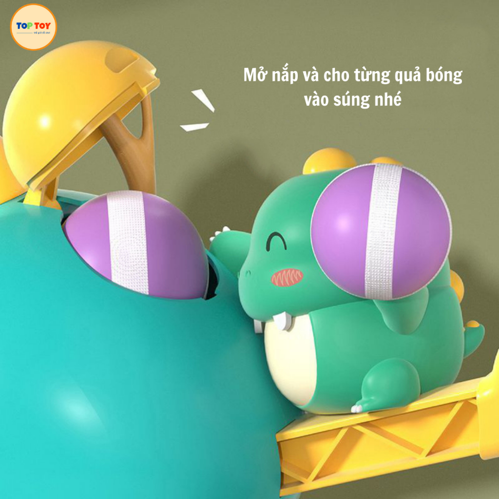 Súng Khủng Long Bắn Bóng Dính TOP-TOY, Kèm Bảng Phi Tiêu Bóng Dính Cho Bé Hình Con Vật Dễ Thương