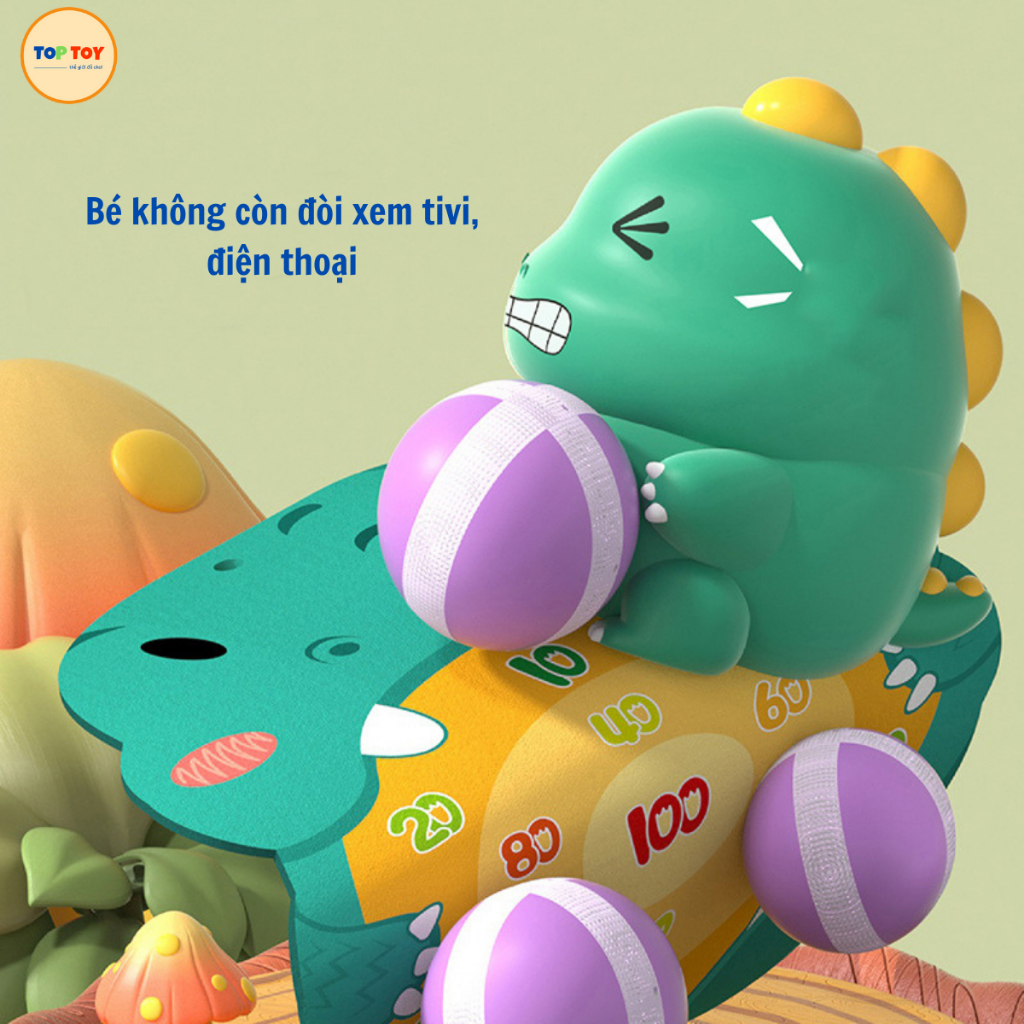 Súng Khủng Long Bắn Bóng Dính TOP-TOY, Kèm Bảng Phi Tiêu Bóng Dính Cho Bé Hình Con Vật Dễ Thương