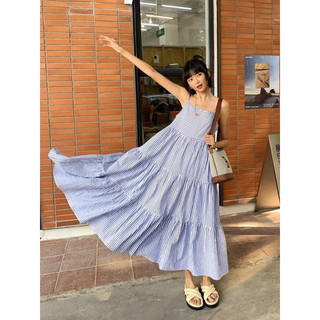Váy Midi 2 Dây Sọc