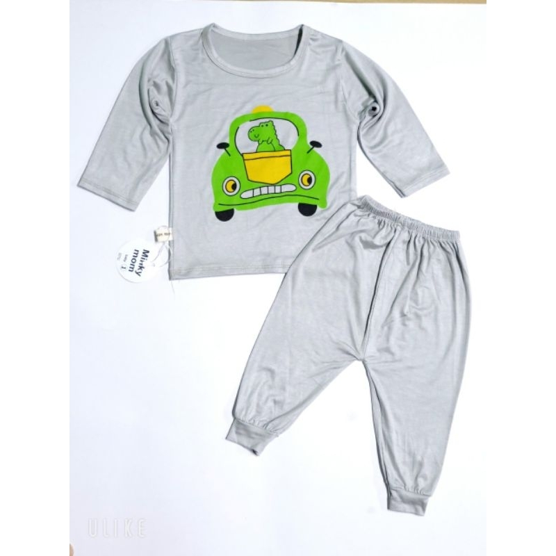 Bộ quần áo trẻ em dài tay thun lạnh mikymom loại 1 cho bé 5/16kg