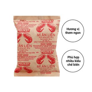 Lốc 10 gói mì tôm đặc biệt Miliket giấy vàng gói 65g
