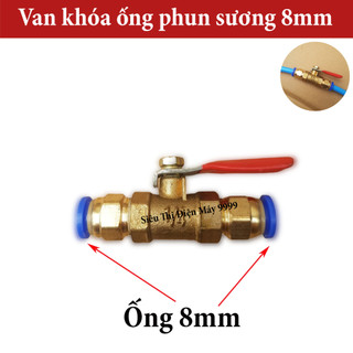 Van khoá ống 8mm chất liệu Đồng Thau - van khóa ống phun sương