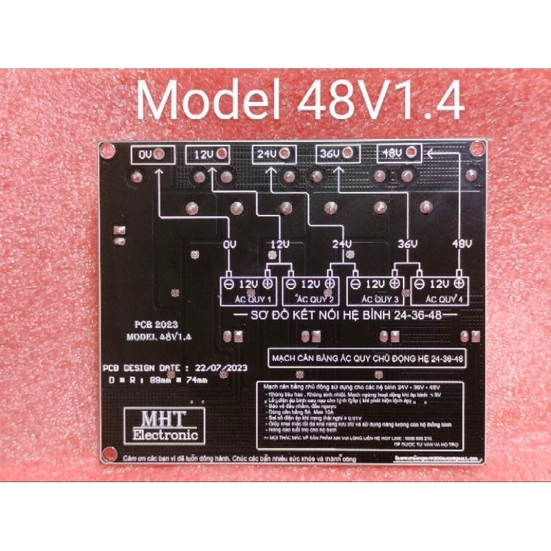 Mạch Cân Bằng Ắc Quy,  Bình Ắc Quy Lithium loại 4 Bình Hệ 48V