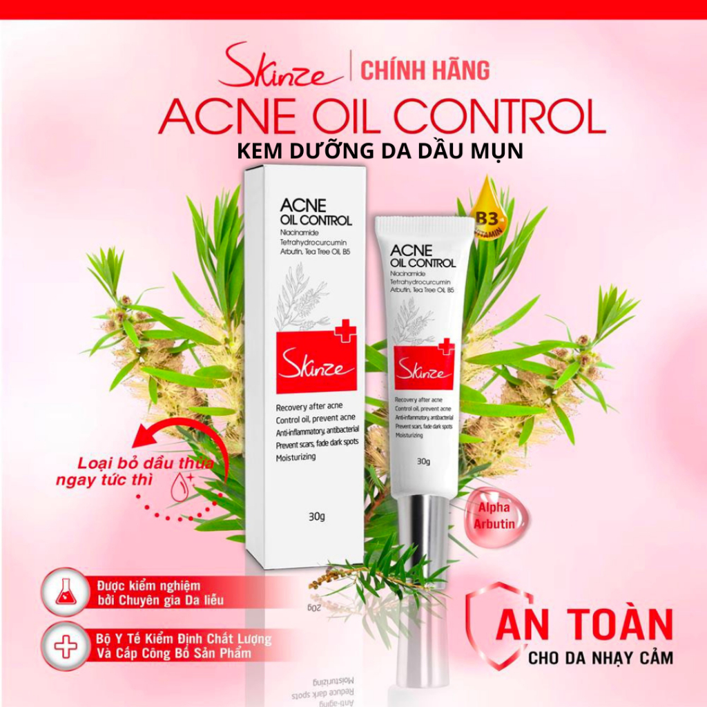 Kem Dưỡng Da Dầu Mụn Skinze Acne Oil Control Kiềm Dầu Ngừa Mụn Giảm Thâm Mụn Trắng Da Dưỡng Ẩm