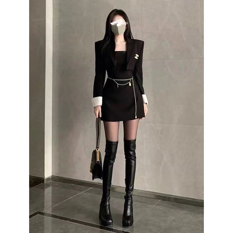 Bốt đùi nữ da mềm ôm chân gót vuông cao 9cm có khoá sườn