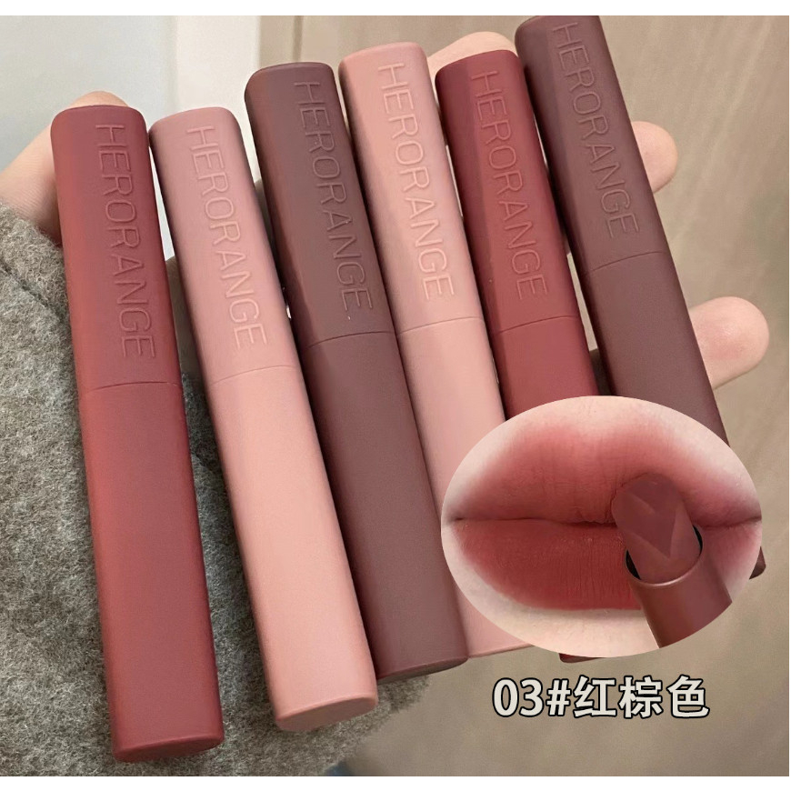 Son Lì Dạng Thỏi Herorange Bền Màu CHất Nhung Mịn Lâu Trôi ~My Delwyn~