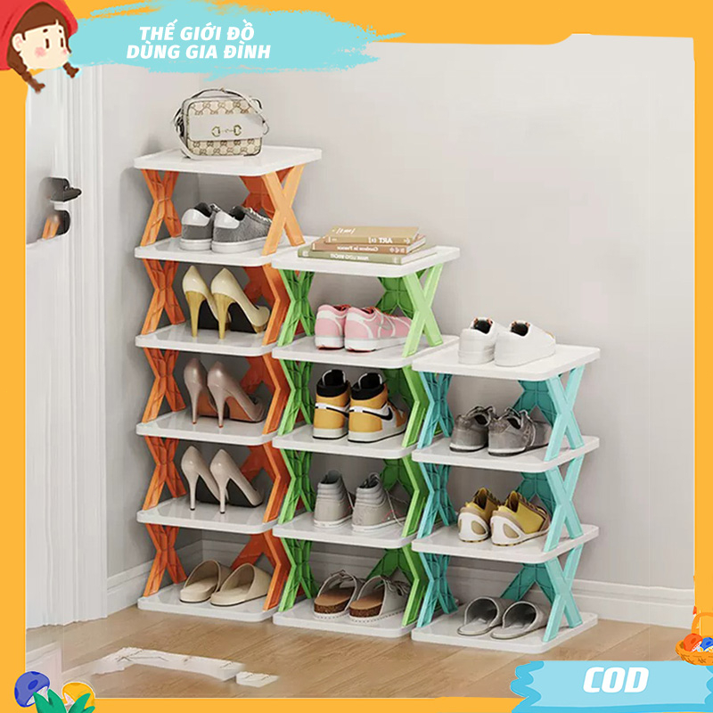 Kệ Giày Dép Nhiều Tầng Chữ X Có Thể Tháo Lắp Gấp Gọn Bảo Vệ Giày Dép Khỏi Bụi Bẩn Sắp Xếp Giày Dép Không Gian Trước Cửa