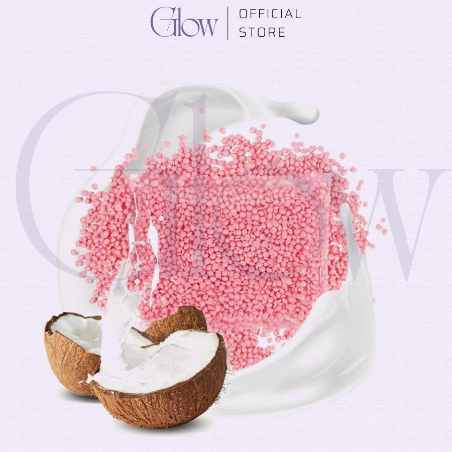 Combo Chén Silicone Nấu Sáp Wax Lông GLOW WAXING + 100gr Sáp Dừa Hồng Siêu Bám Lông Tặng Que CHE TÊN SẢN PHẨM