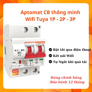 Aptomat CB thông minh Wifi Tuya 80A 63A 40A bật tắt từ xa qua điện thoại