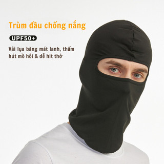 Trùm đầu Ninja chống nắng kín mặt, khăn trùm đầu đa năng vải lụa băng cao cấp cho nam