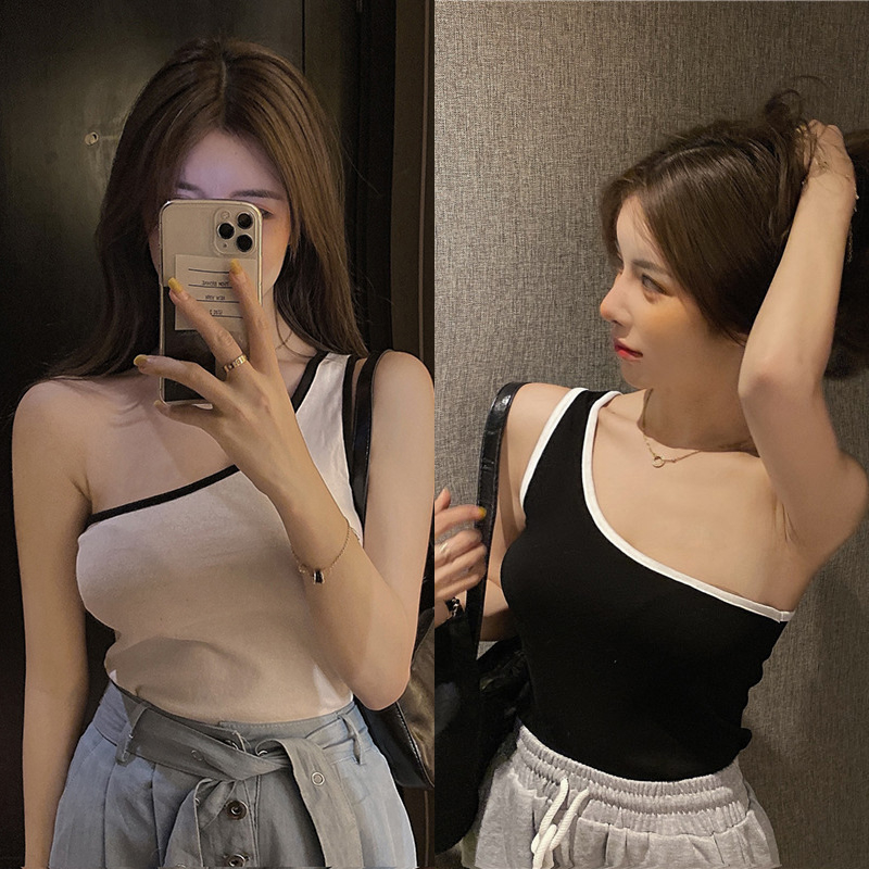 Áo croptop hai dây dáng ôm gợi cảm thời trang mùa hè cho bạn gái
