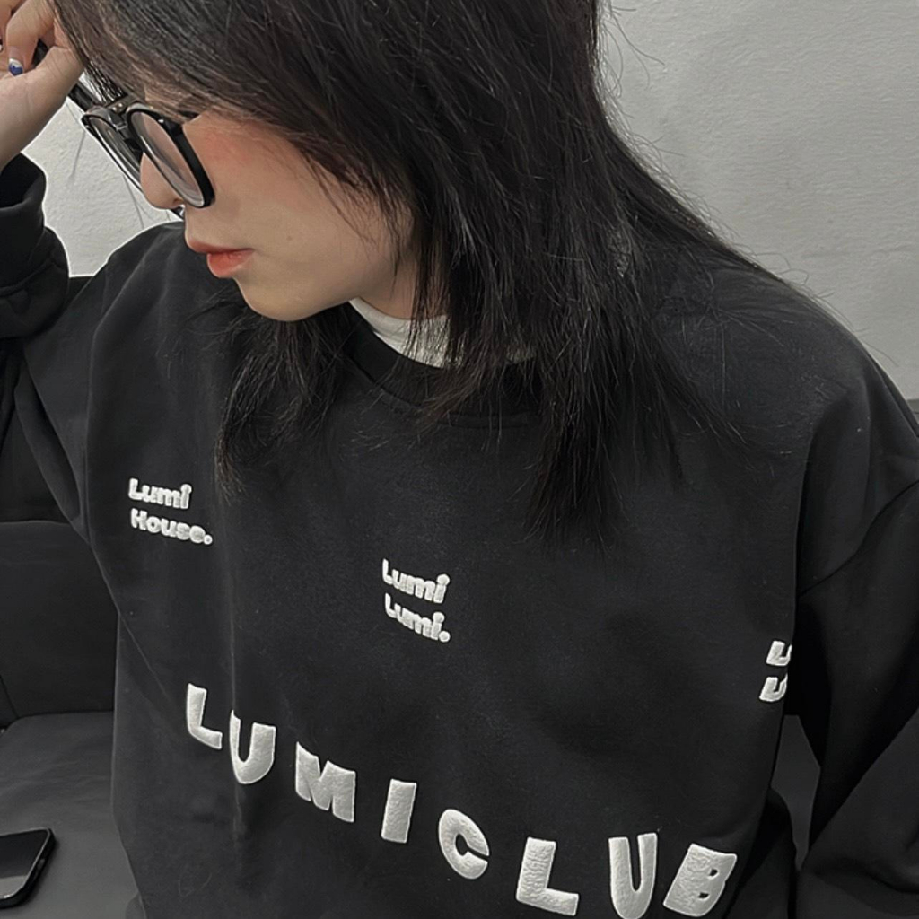 ÁO SWEATER ĐEN NỈ BÔNG LUMIHOUSE C100