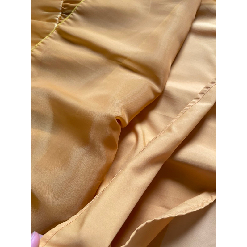 Thanh lí váy organza vàng dáng dài new 100% freesize