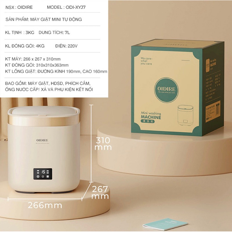 MÁY GIẶT QUẦN ÁO MINI CHÍNH HÃNG OIDIRE