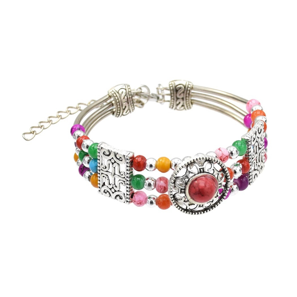 Vòng tay điều chỉnh nhiều màu cosplay phong cách boho, tây tạng