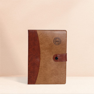 LINOTE Sổ tay ghi chép A6 - 10,5x18cm Diary bìa da khuy bấm tròn, dòng kẻ ngang