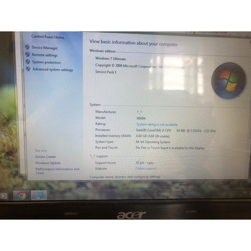 Laptop acer full chức năng