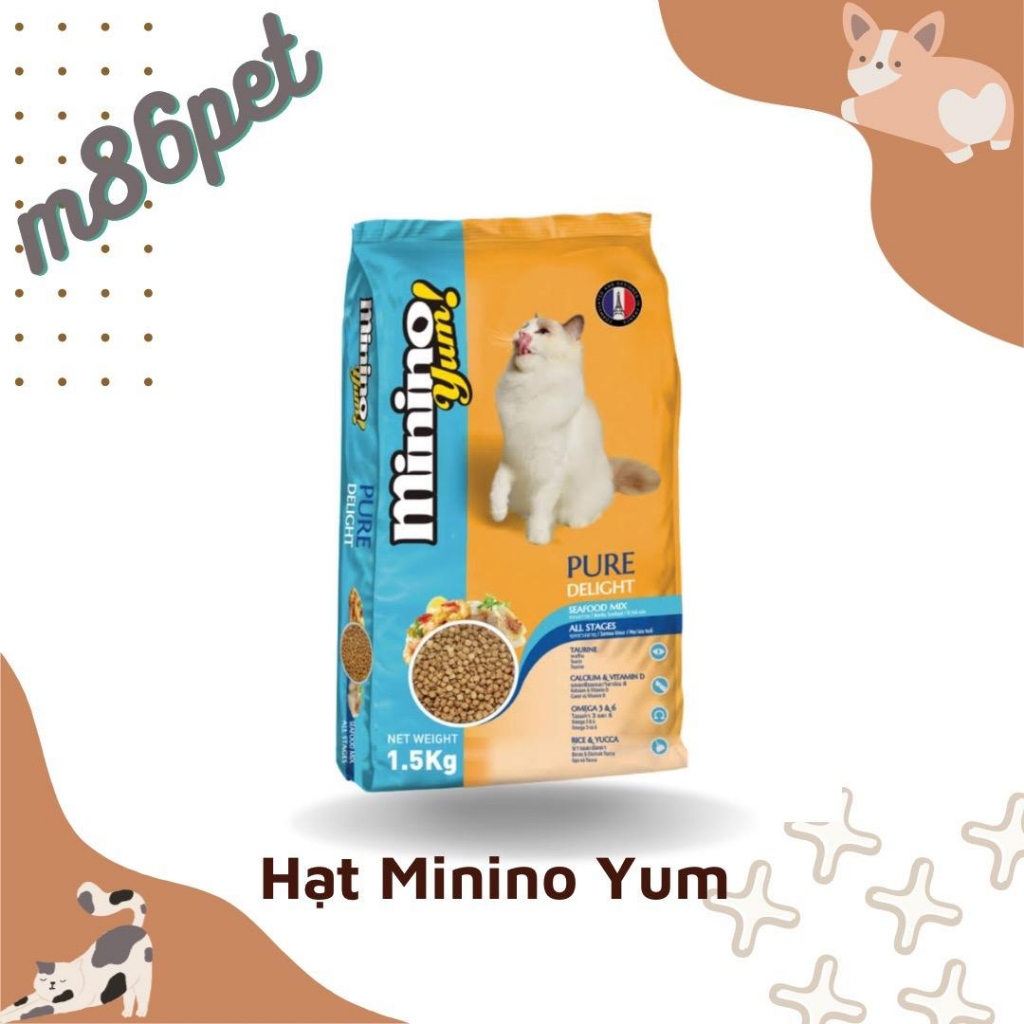 Hạt cho mèo, Hạt Minino Yum 350gr cho mèo mọi lứa tuổi