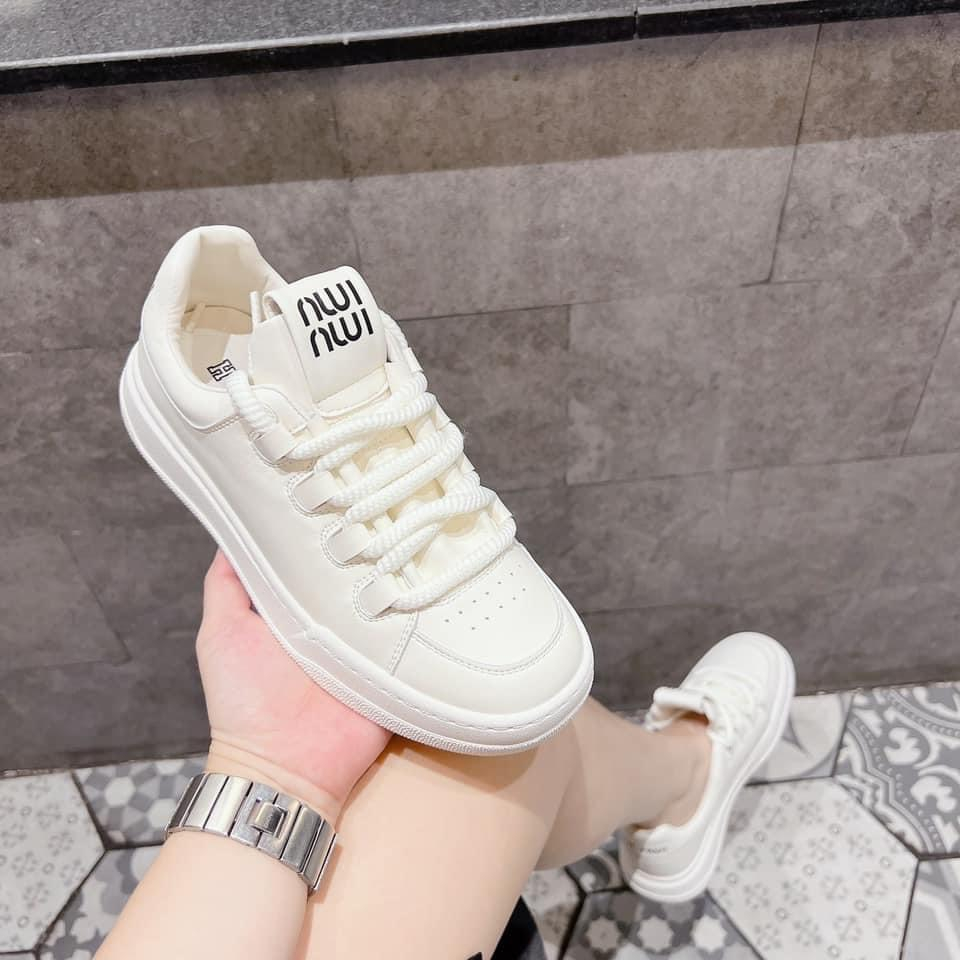 Giày trắng thể thao nữ đế bánh mì 3cm trẻ trung dành cho nữ - HÀNG QC SỊN LOẠI 1 lên chân cực êm xinh phối gì cũng đẹp