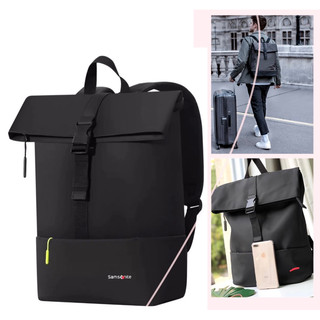 TNS-Balo form vuông nắp gập vừa laptop Samzonite foldable Vercelli backpack-tone đen classic
