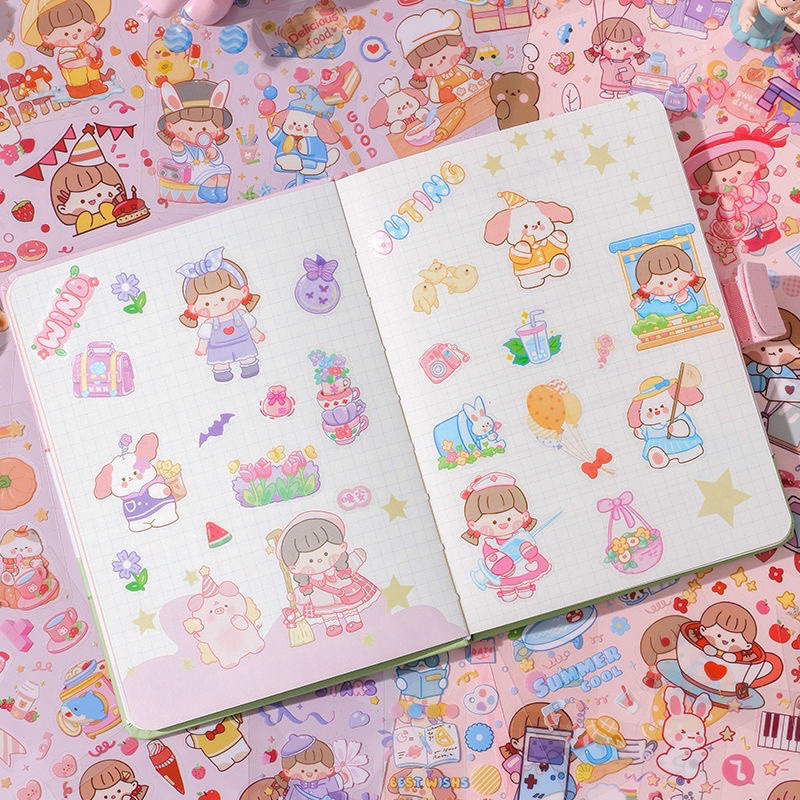 🌈SET 20 Sticker trong suốt trang trí dễ thương cute chống thấm nước 🥰🥰🥰