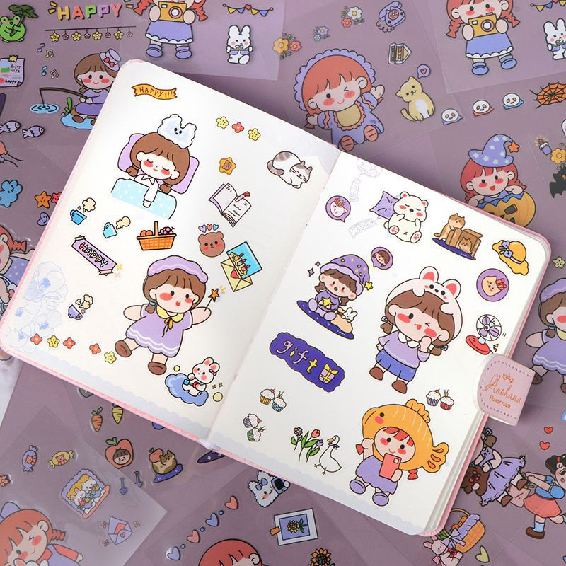 🌈SET 20 Sticker trong suốt trang trí dễ thương cute chống thấm nước 🥰🥰🥰