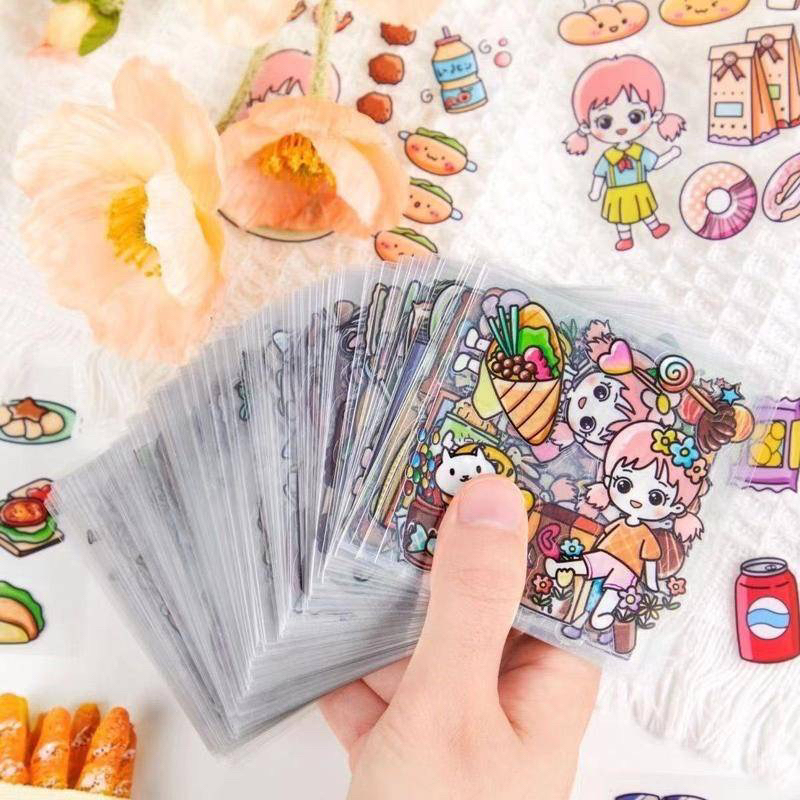 🌈SET 20 Sticker trong suốt trang trí dễ thương cute chống thấm nước 🥰🥰🥰